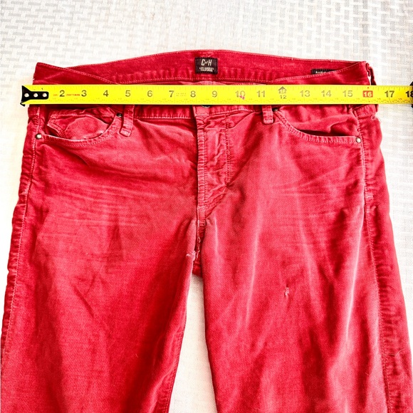 Citizens of Humanity Avedon Red Corduroy Skinny Pants 30 Distressed Y2K Grunge - Picture 14 of 16